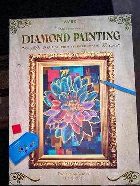 AVEC Diamond Painting Make Your Own In Classic Photo Printed Frame 11.8 x 15.75